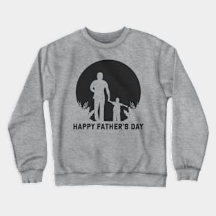 Father's Day Silhouette Tee - Distressed "Happy Father's Day" Shirt, Perfect Gift for Dad on His Special Day Crewneck Sweatshirt